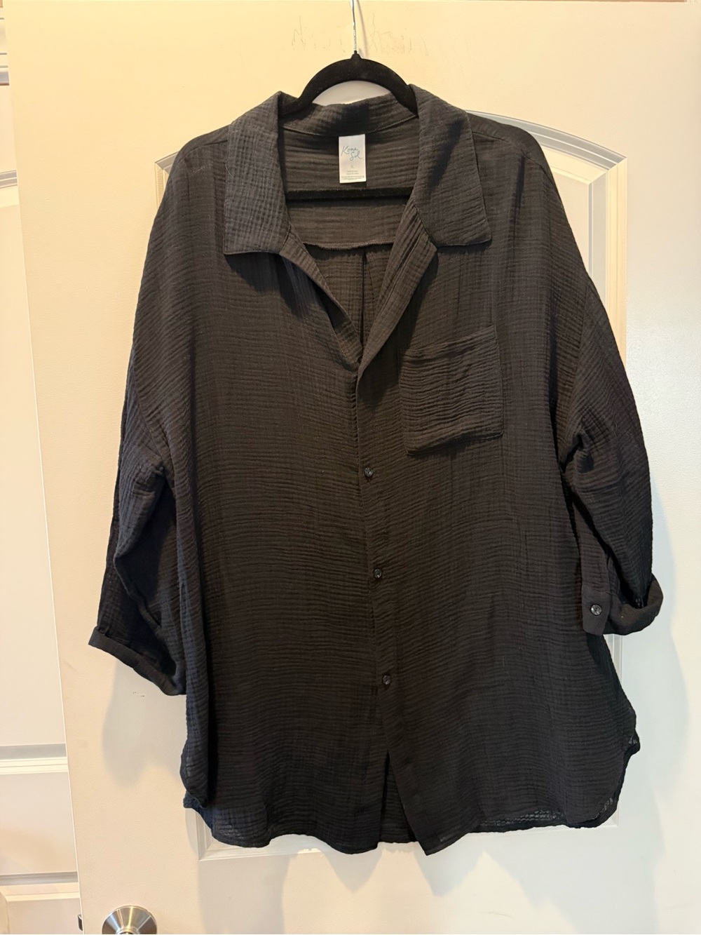Kona Sol Black Lightweight Button-Down Shirt